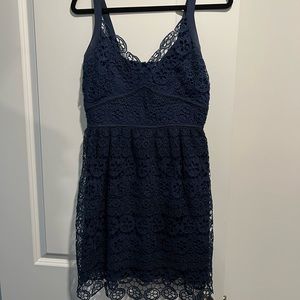 Gilli navy crochet lace dress
